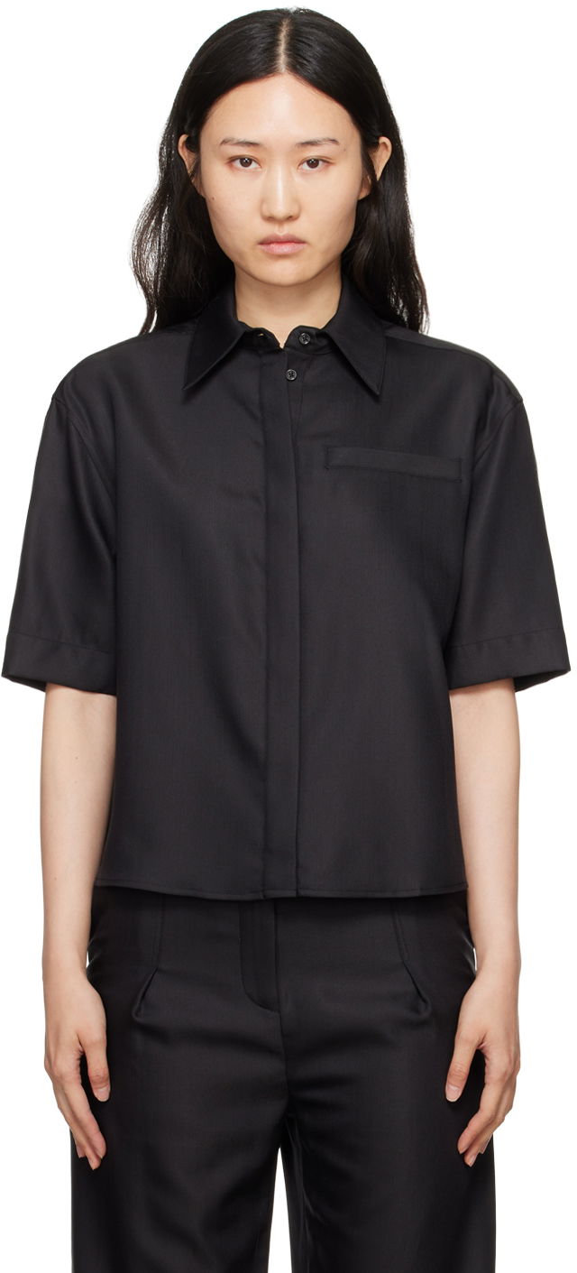 Košeľa Loulou de Saison Loulou de Saison Idana Short Sleeve Shirt Čierna | IDANA, 0