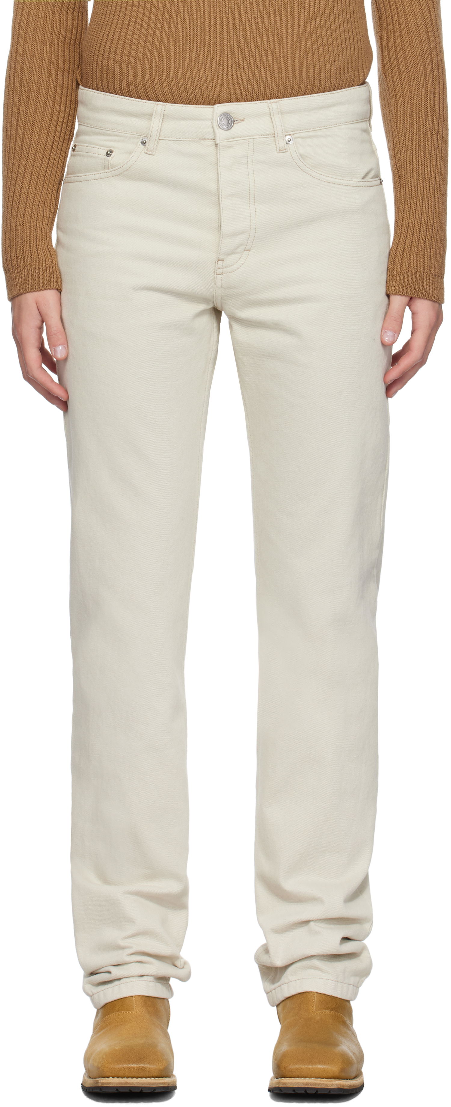 Džínsy AMI Classic Fit Jeans Biela | HTR001.CO0037, 0