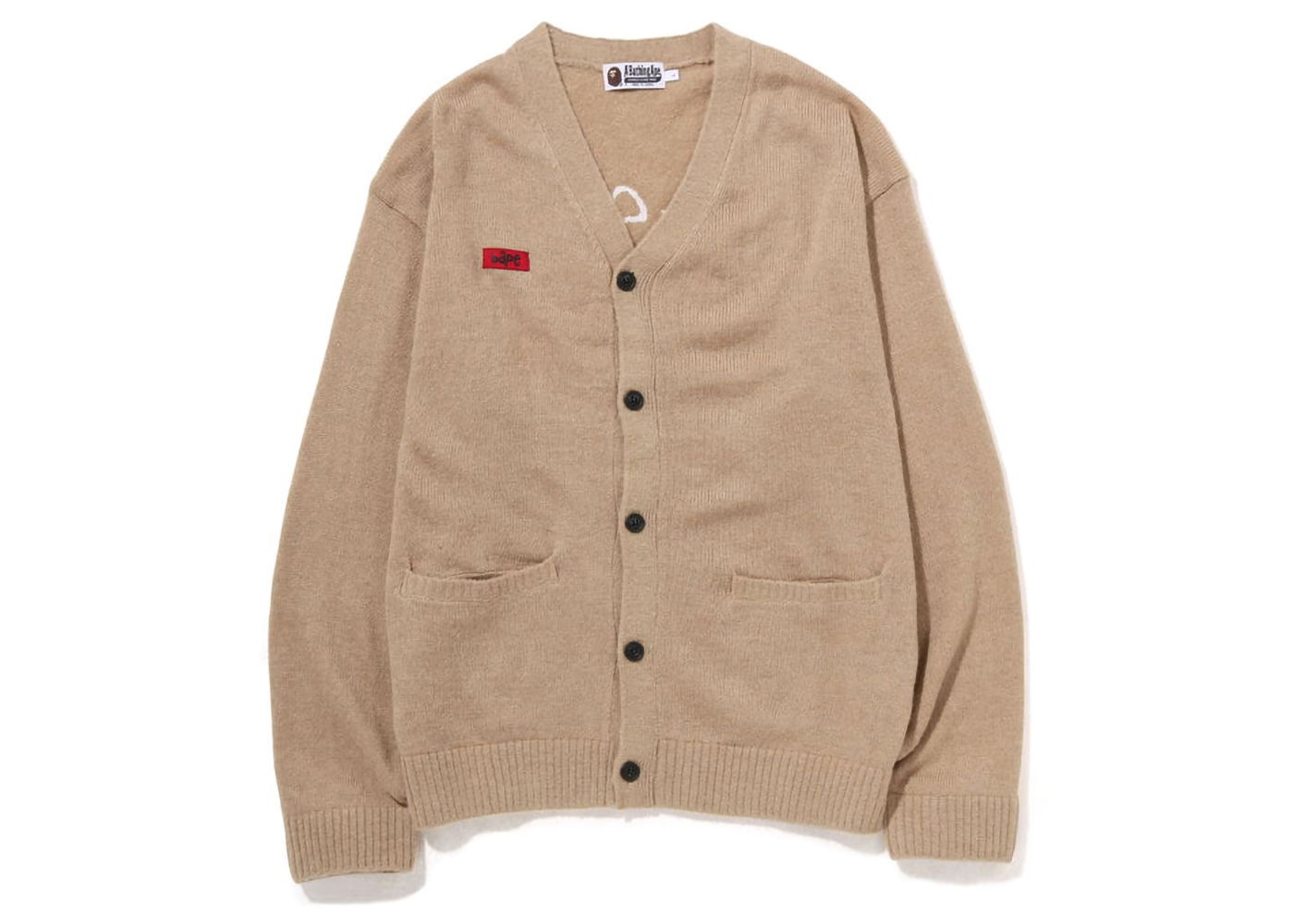 Sveter BAPE Embroidery Shaggy Knit Cardigan Béžová | 1I80-120-001, 0