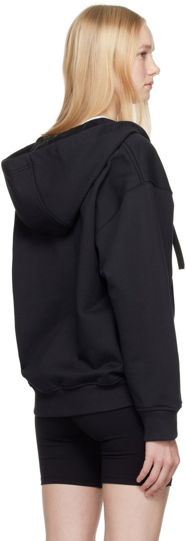 Mikina Marine Serre Marine Serre Moon Logo Fleece Zip-Up Hoodie Čierna | UST017B CJER0075, 2