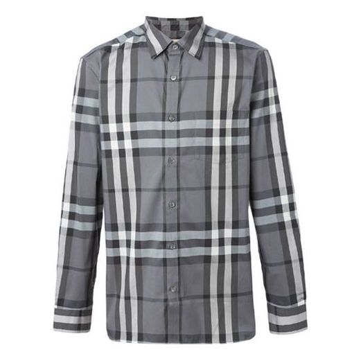 Košeľa Burberry Burberry Plaid Long Sleeve Shirt Šedá | 39835371