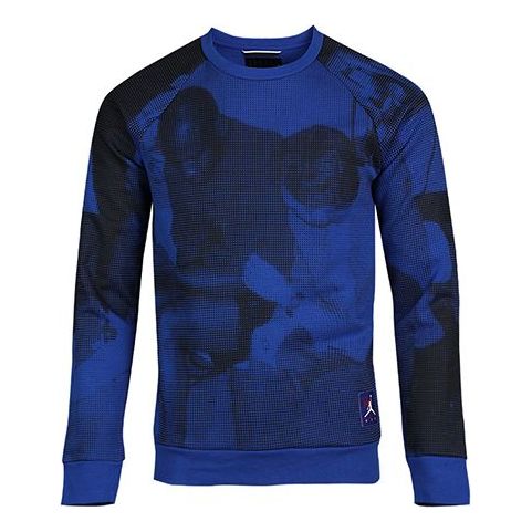 Sveter Jordan Jordan Fleece Printed Crewneck Modrá | BQ1384-423