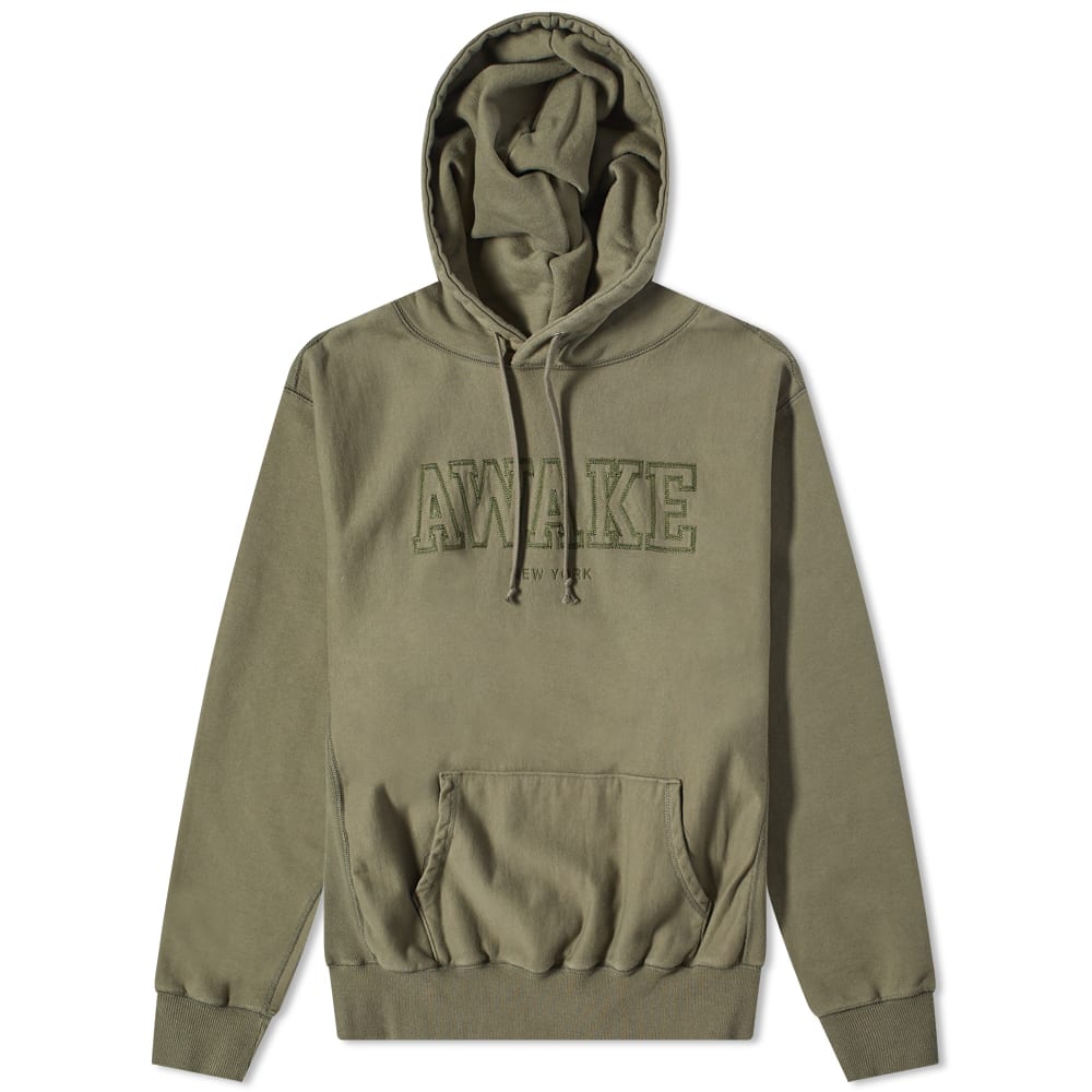 Mikina Awake NY Military Embroidered Logo Hoody Zelené | AWK-SP22-HD001-OLV, 0