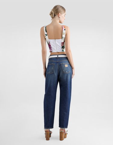 Džínsy Dolce & Gabbana Dolce & Gabbana Boyfriend Distressed Jeans 36 Modrá | FTC7CDG8MR2S9001, 1