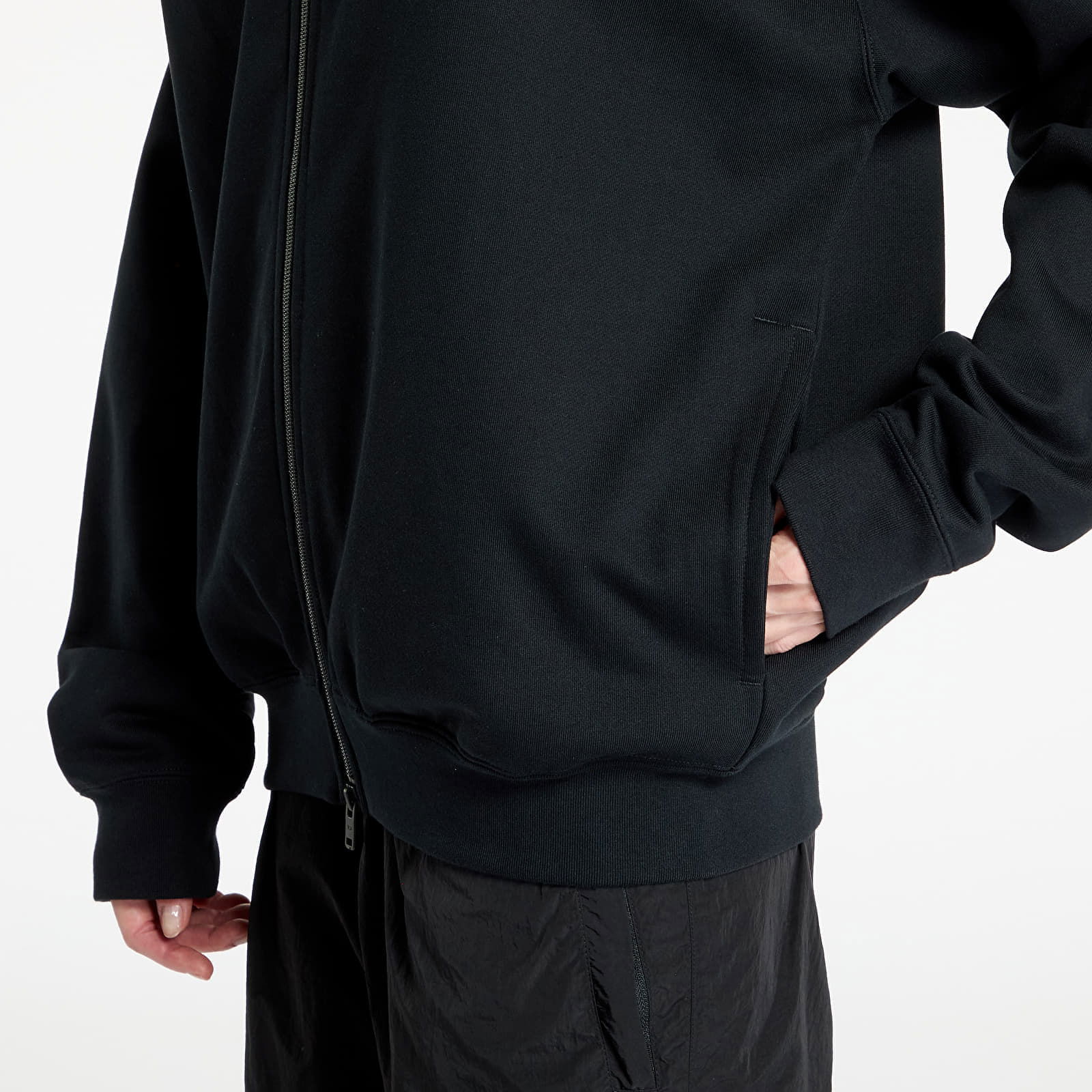 Brushed Terry Full Zip Hoodie UNISEX Black