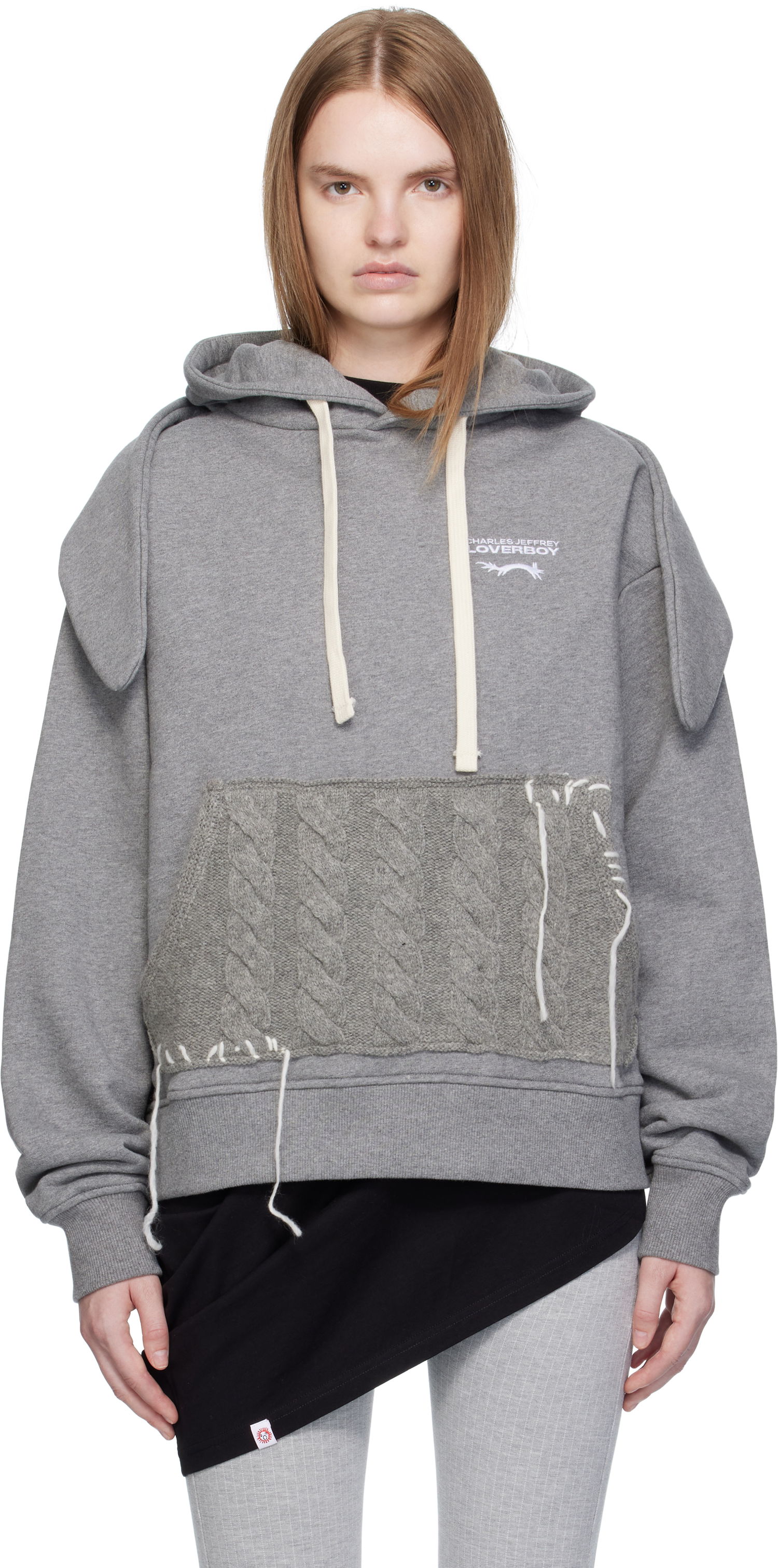 Mikina Charles Jeffrey Loverboy Charles Jeffrey LOVERBOY Patch Rabbit Ears Hoodie Šedá | 52081002, 0