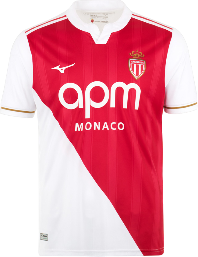Dres Mizuno AS Monaco Home Jersey 2025/26 Biela | p2gacx75-59