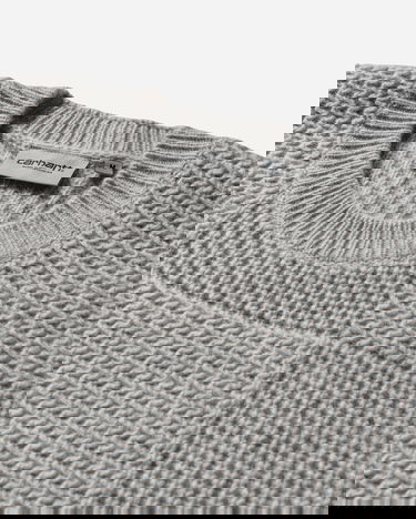 Sveter Carhartt WIP Bishop Textured Paneled Knit Crewneck Sweater Šedá | I035591 3GEXX, 3