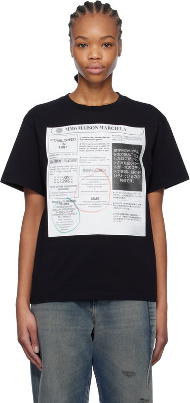 Tričko Maison Margiela MM6 Maison Margiela Newspaper Print T-Shirt Čierna | S52GC0337 S24312, 0