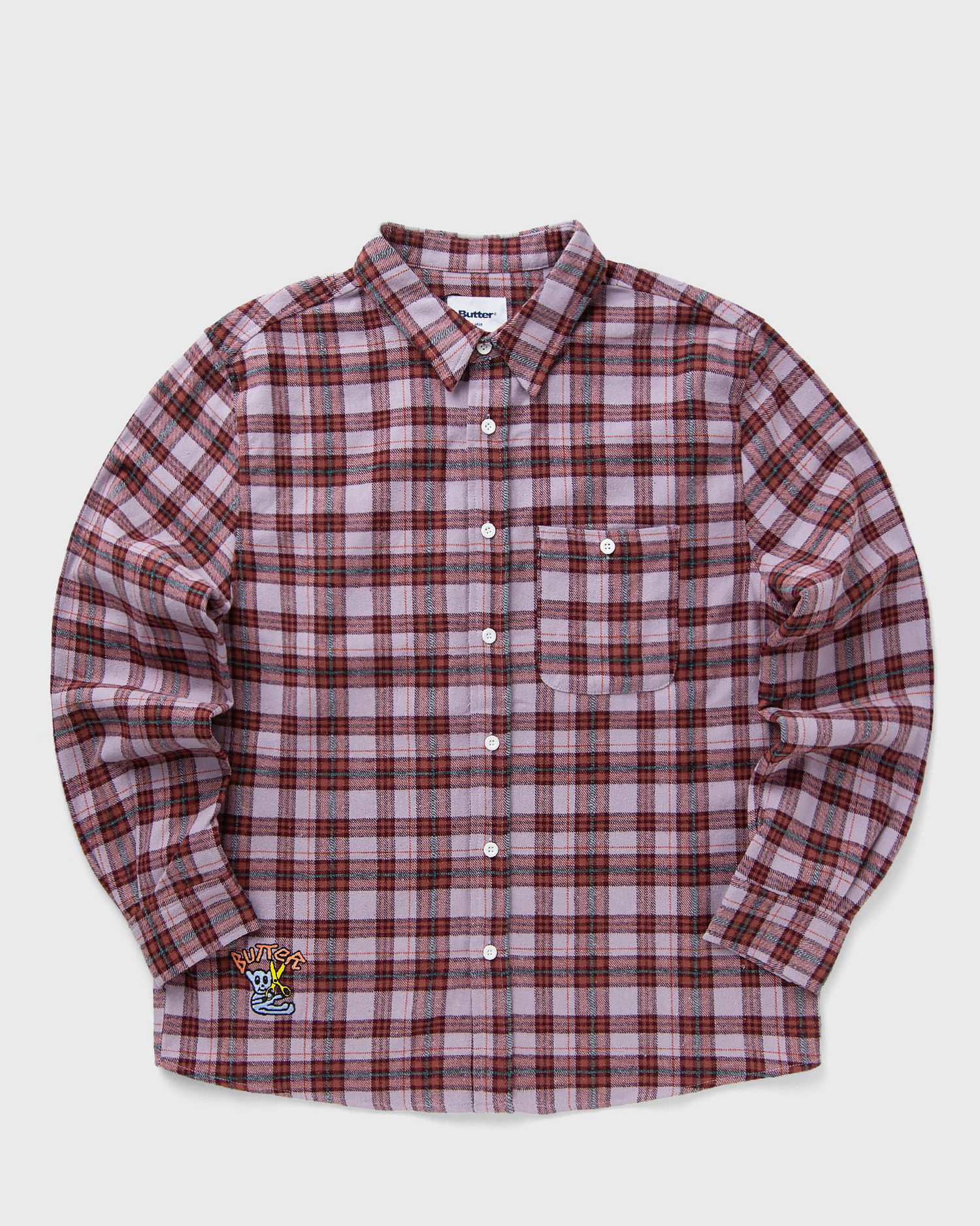 Košeľa Butter Goods Plaid Flannel Shirt with Patch Fialová | P23409, 1