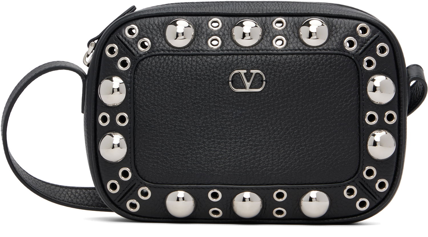 Taška cez rameno Valentino Valentino Garavani Nellcôte Calfskin Studded Shoulder Bag Čierna | 7Y2B0R74MJL, 0