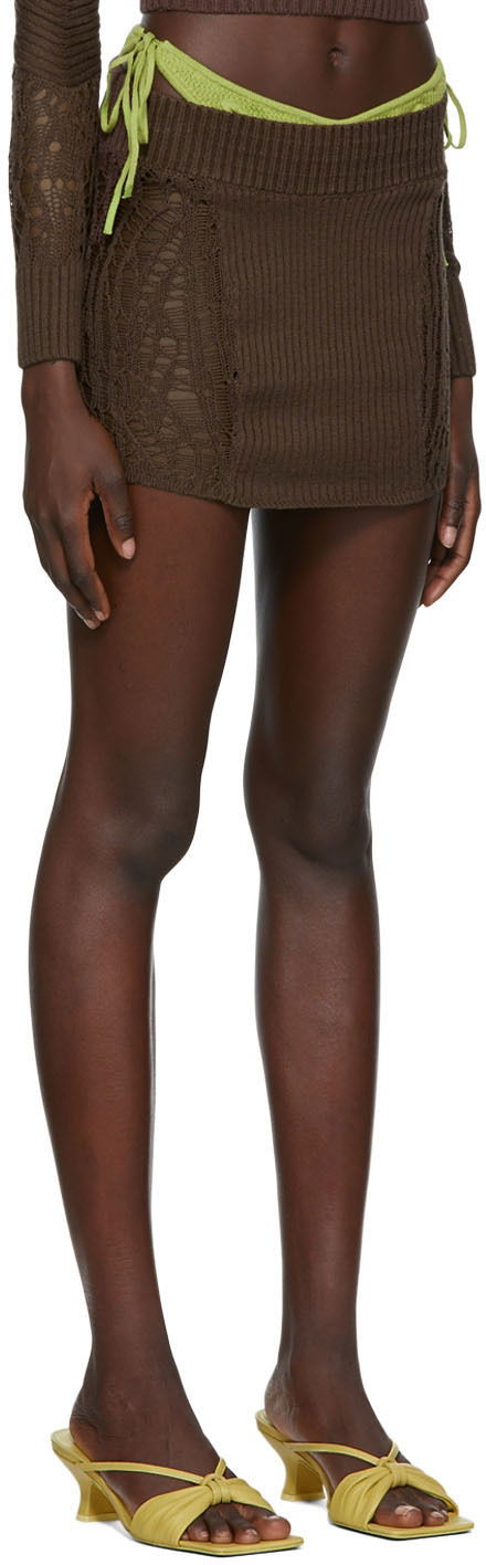 Sukňa GUIZIO Guizio Knit Mini Skirt Hnedá | MCMS 2, 1