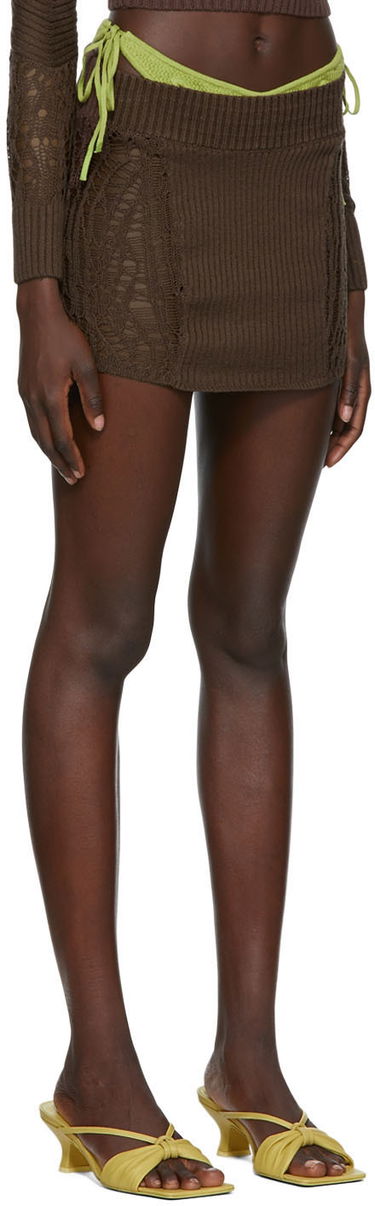 Sukňa GUIZIO Guizio Knit Mini Skirt Hnedá | MCMS 2, 1