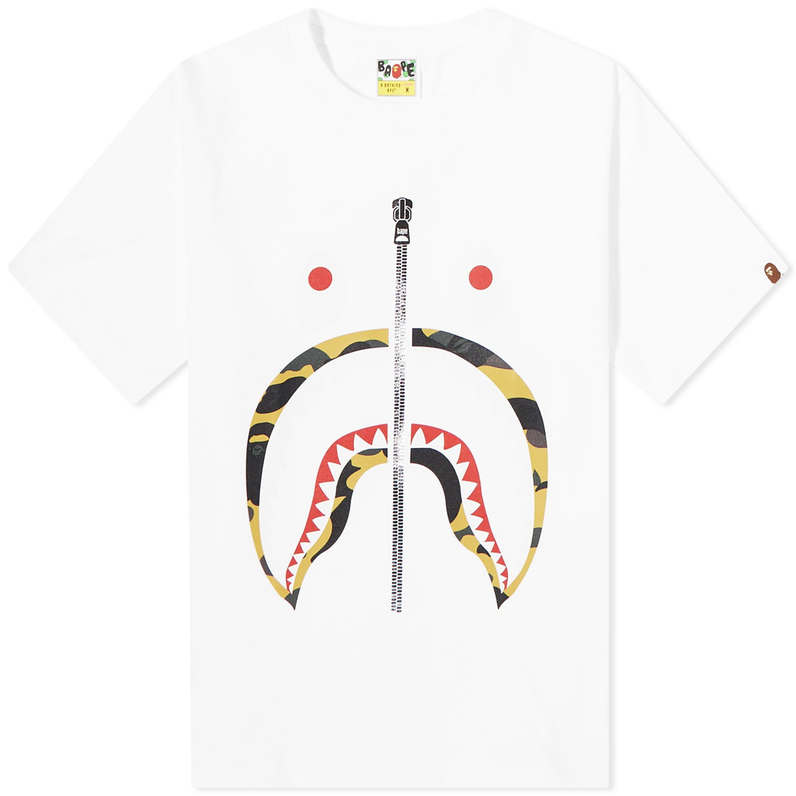 1st Camo Shark T-Shirt White Yellow