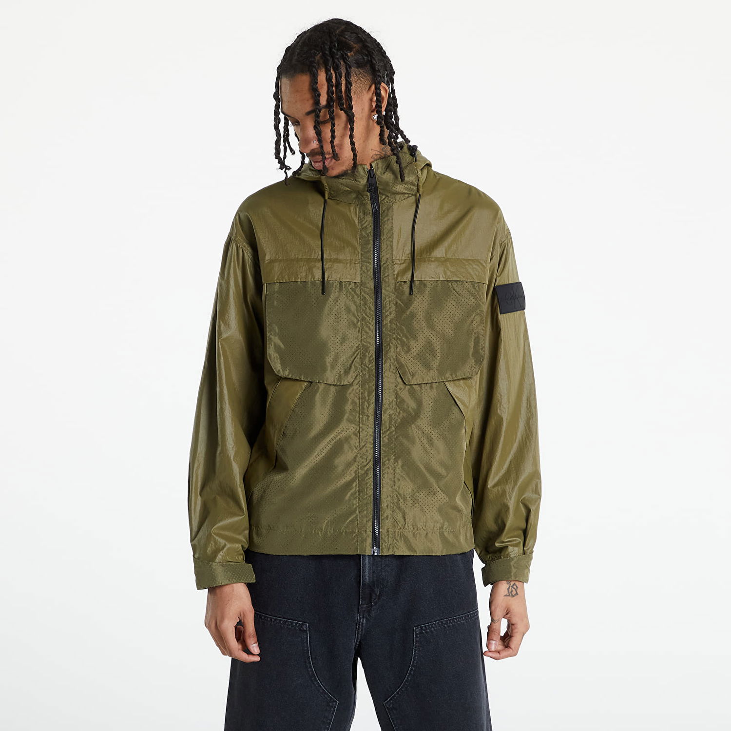 Bunda CALVIN KLEIN Perforated Wet Look Jacket Zelené | J30J320268 LB6, 0