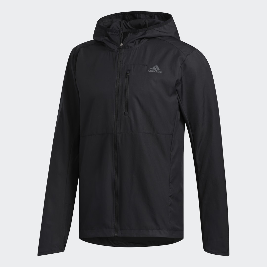 Bunda adidas Originals Own the Run Hooded Wind Jacket Čierna | FL6964, 0