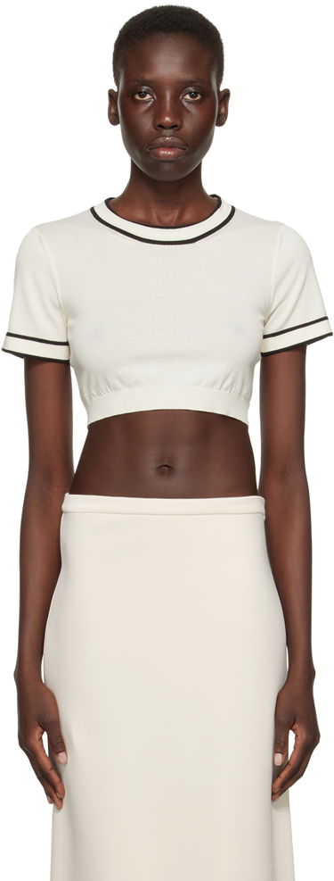 Crop Top Max Mara Max Mara Uscio Cropped T-Shirt Biela | 2411361042600, 0