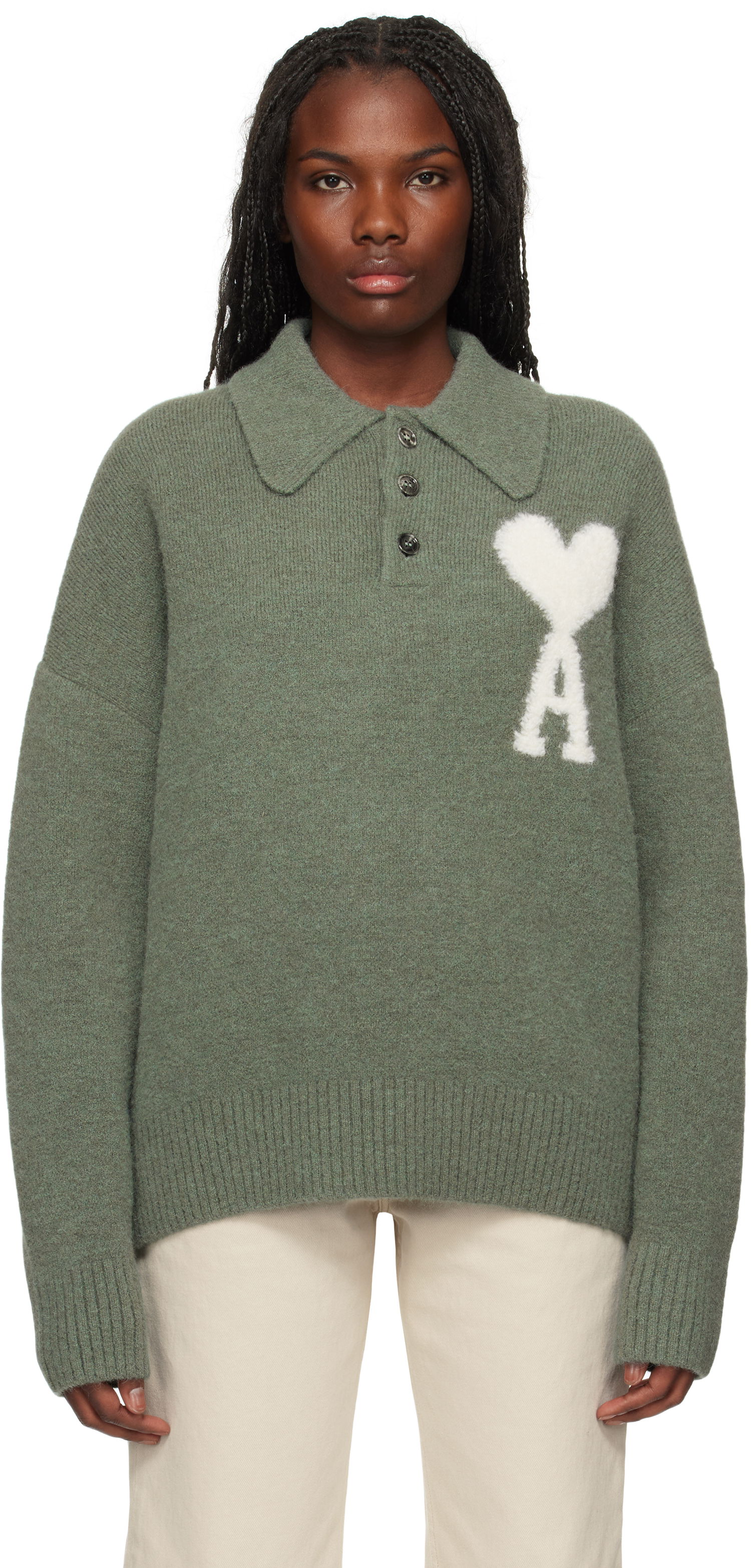 Polo tričko AMI Polo Zelené | UPL325.KN0032, 0