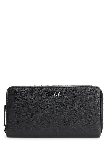 Peňaženka BOSS HUGO Embossed Faux-Leather Wallet Čierna | 50535935