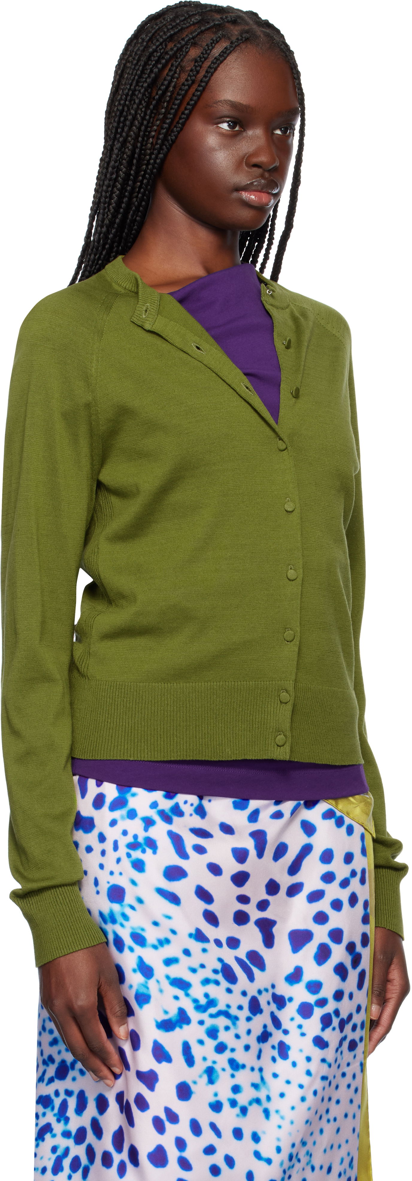 Sveter Dries Van Noten Dries Van Noten Cotton Knit Cardigan Zelené | 251-011207-1702, 1