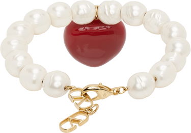 Náramok Valentino Valentino Garavani Pearl Bracelet with Heart Pendant Červená | 6W2J0Y71LTD, 1