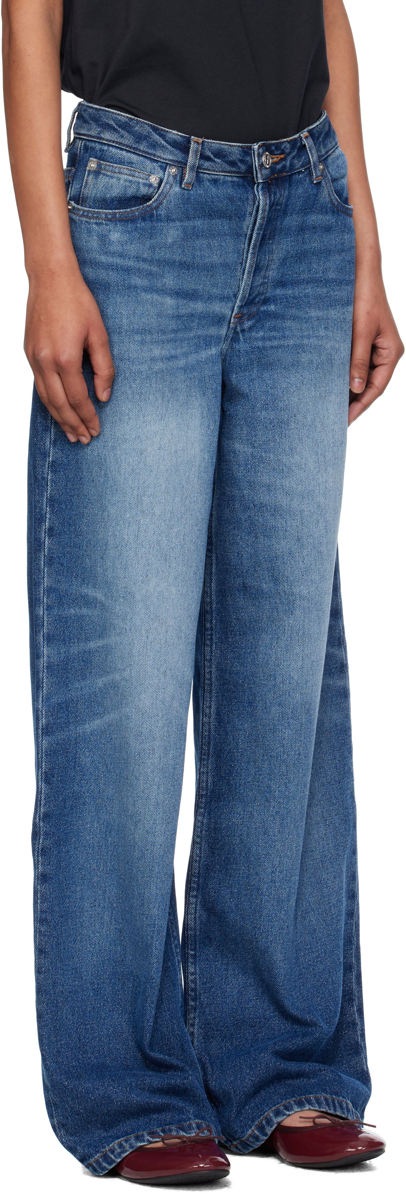 Džínsy A.P.C. A.P.C. Elisabeth Wide-Leg Jeans Modrá | COHJL-F09181, 1