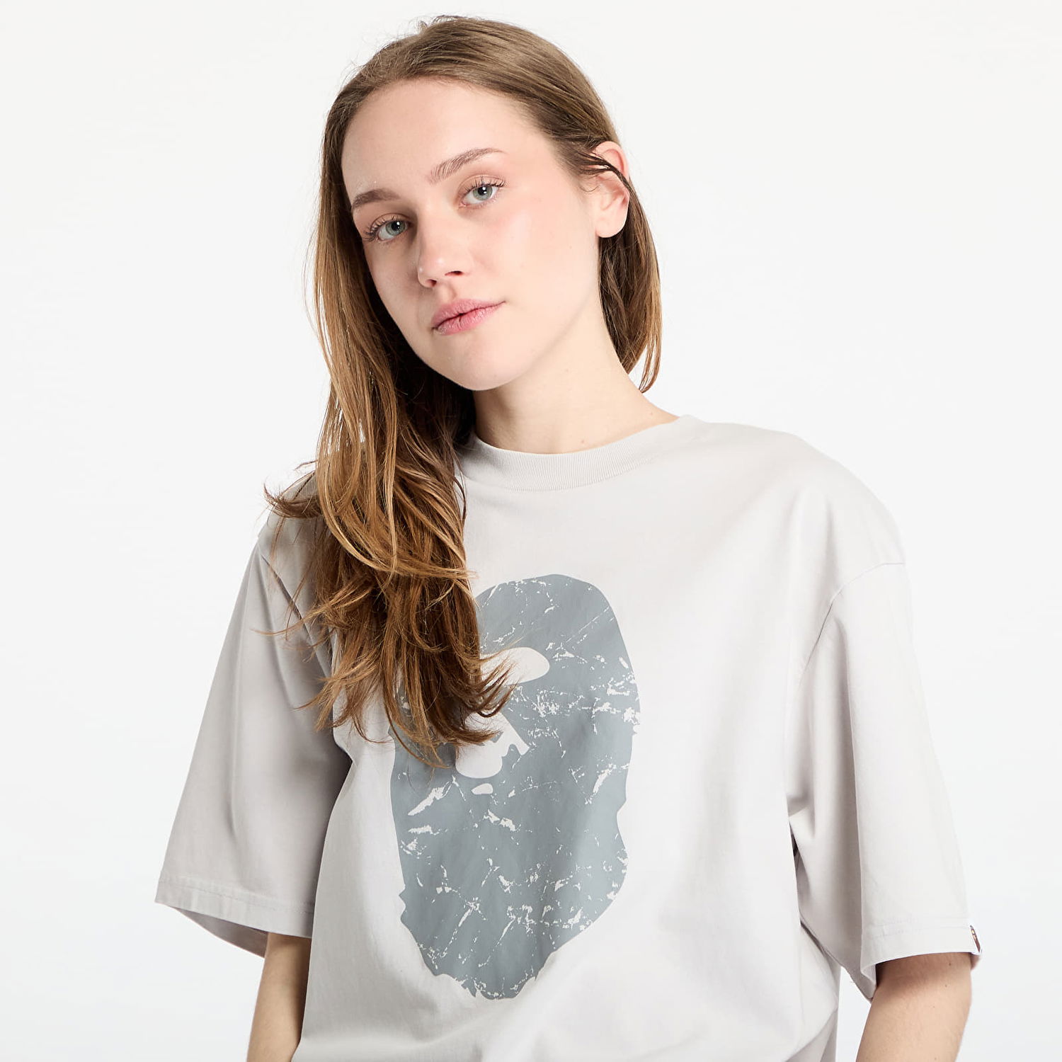 Tričko BAPE A BATHING APE Heavy Washed Ape Head Relaxed Fit T-Shirt Šedá | 001CSL301351MGRA, 1