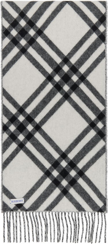 Šál Burberry Check Cashmere Scarf with Fringes Čierna | 8099650, 1