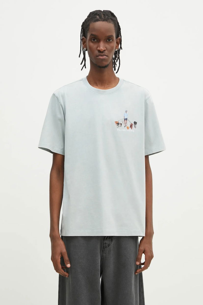Tričko Filling Pieces Filling Pieces Dog Walker Graphic T-Shirt Tyrkysová | 74499819980