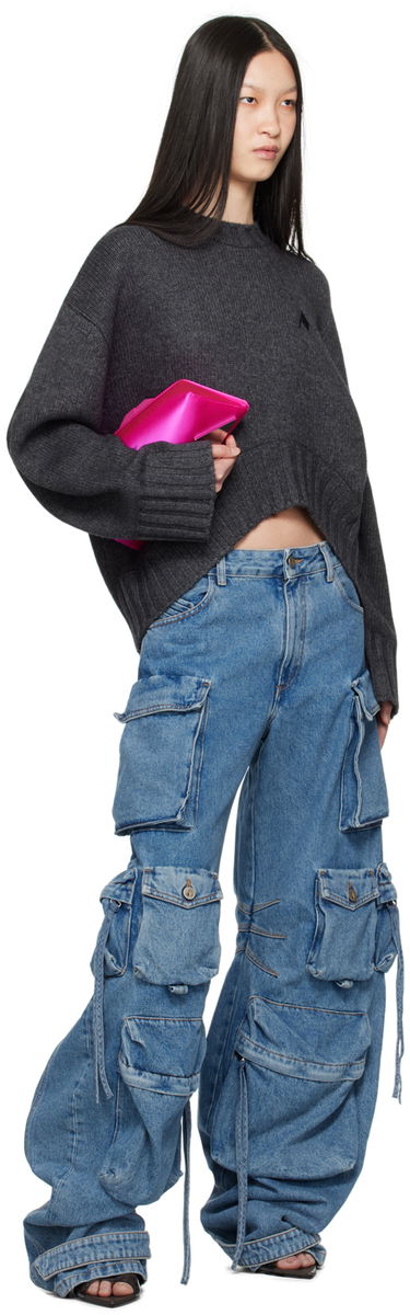 Sveter The Attico Attico Embroidered Cropped Sweater Šedá | 248WCK107 KW046, 3