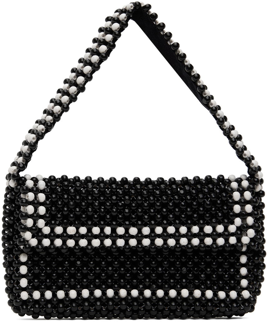 Taška cez rameno YMC Beaded Shoulder Bag Čierna | QBWMA, 0