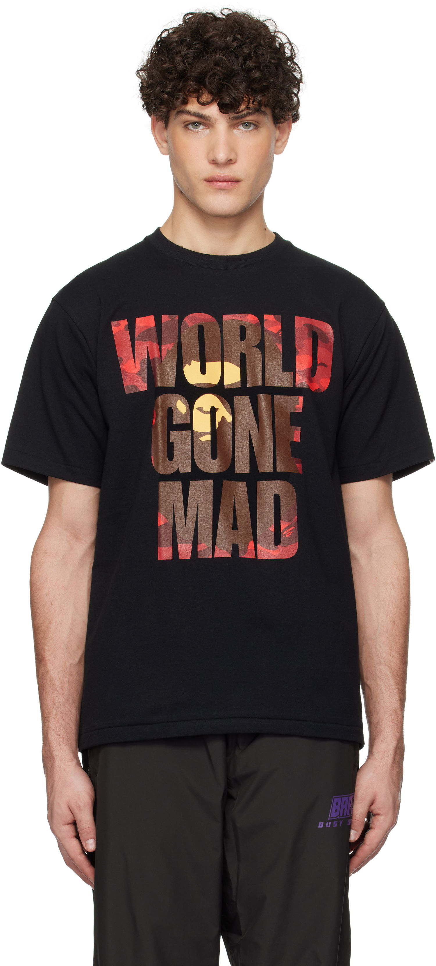 Tričko BAPE Camo WGM Ape Head Overlap T-Shirt Čierna | 001TEK801024M, 0