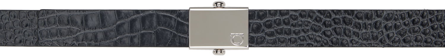 Opasok FERRAGAMO Salvatore Ferragamo Alligator Effect Reversible Belt Čierna | 784042, 0