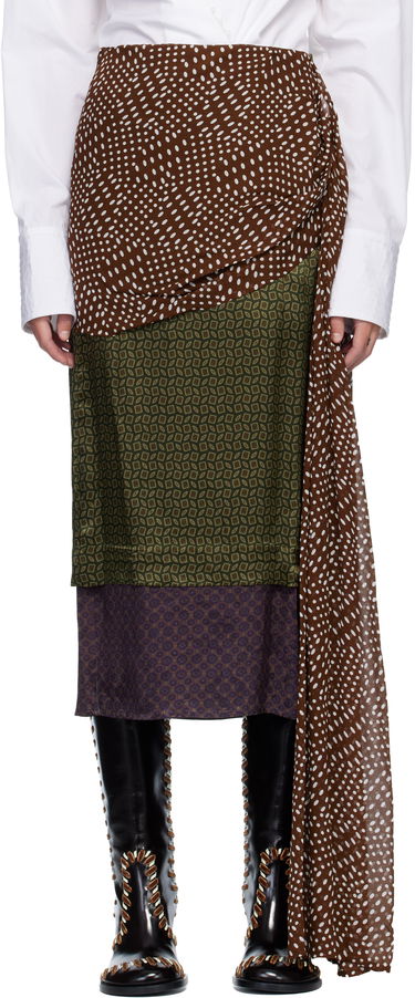 Sukňa Dries Van Noten Dries Van Noten Draped Silk Satin Midi Skirt Rôznofarebný | 252-010856-2110, 0