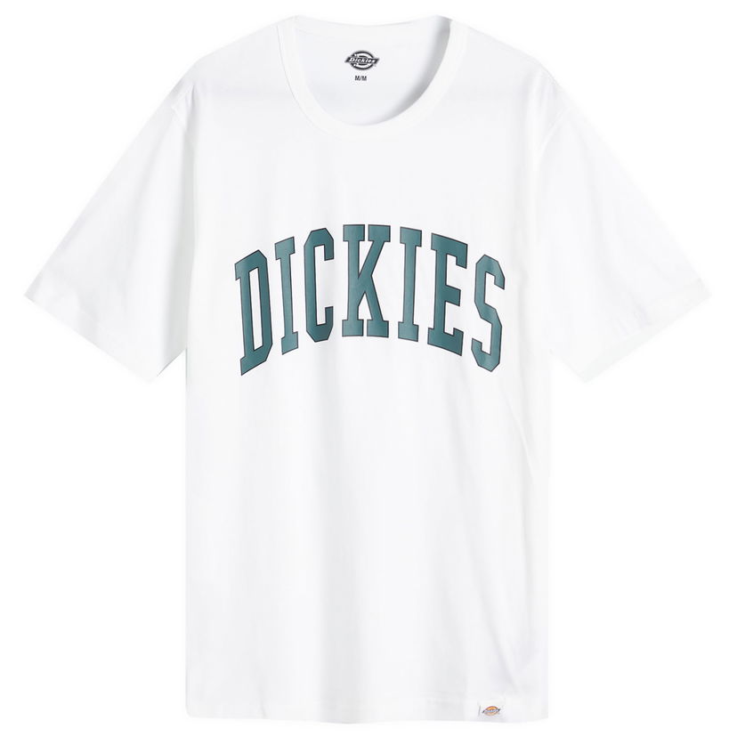 Tričko Dickies Men's Aitkin College Logo T-Shirt in White/Lincoln Green, Size Large | END. Clothing Biela | DK0A4X9FJ971