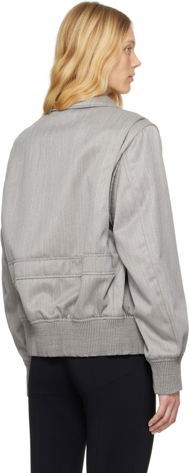 Bomber bunda Stella McCartney Stella McCartney Boxy Collared Bomber Jacket Šedá | 6801293FU750, 2