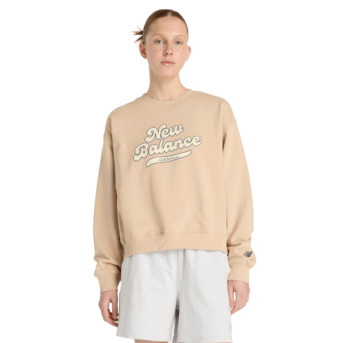 Mikina New Balance Athletics Legacy Crew Sweatshirt Béžová | WT53901-DLA, 0