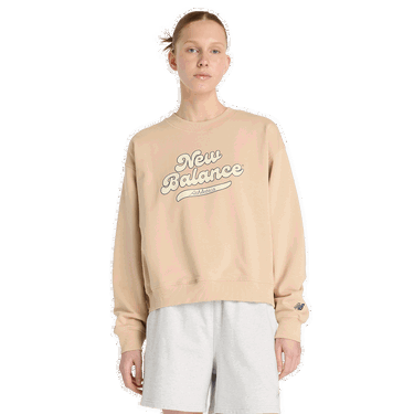 Mikina New Balance Athletics Legacy Crew Sweatshirt Béžová | WT53901-DLA, 0