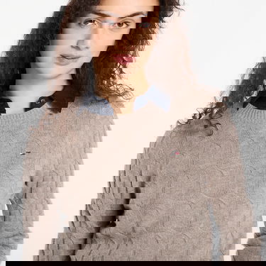 Sveter Tommy Hilfiger Soft Wool Cable C-Neck Long Sleeve Sweater Béžová | WW0WW43586 ADL, 1