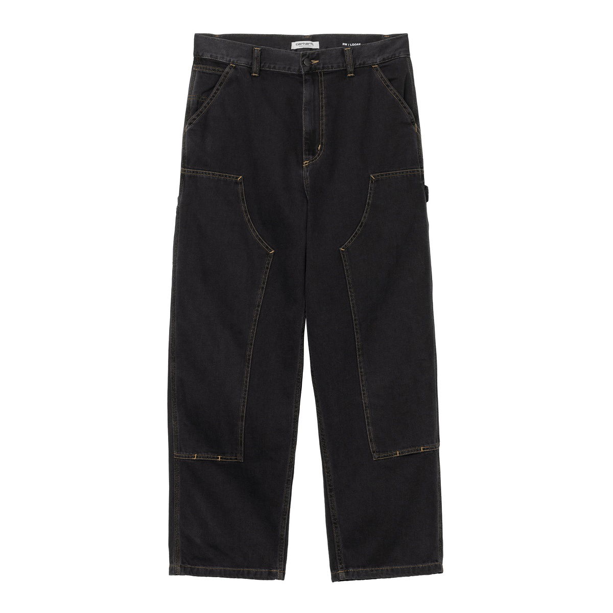 Cargo nohavice Carhartt WIP Double Knee Stone Washed Pants Čierna | I034229_9, 1
