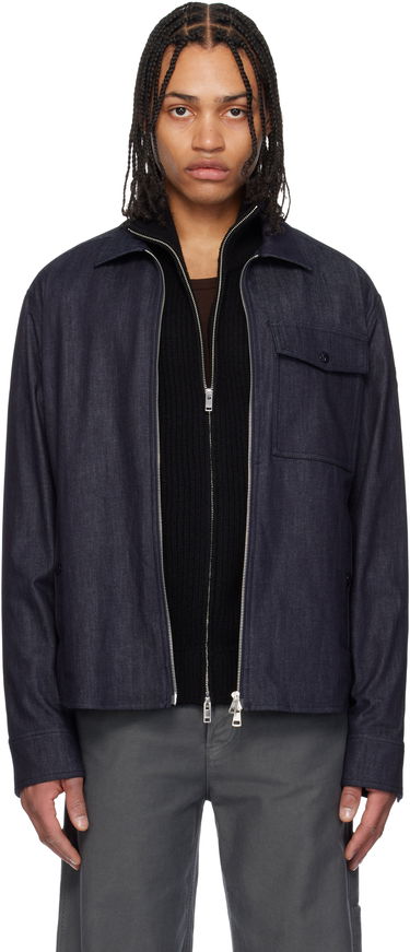 Bunda Moncler Moncler Long Sleeve Zip-Up Denim Jacket Modrá | K10912F00017M6688, 0