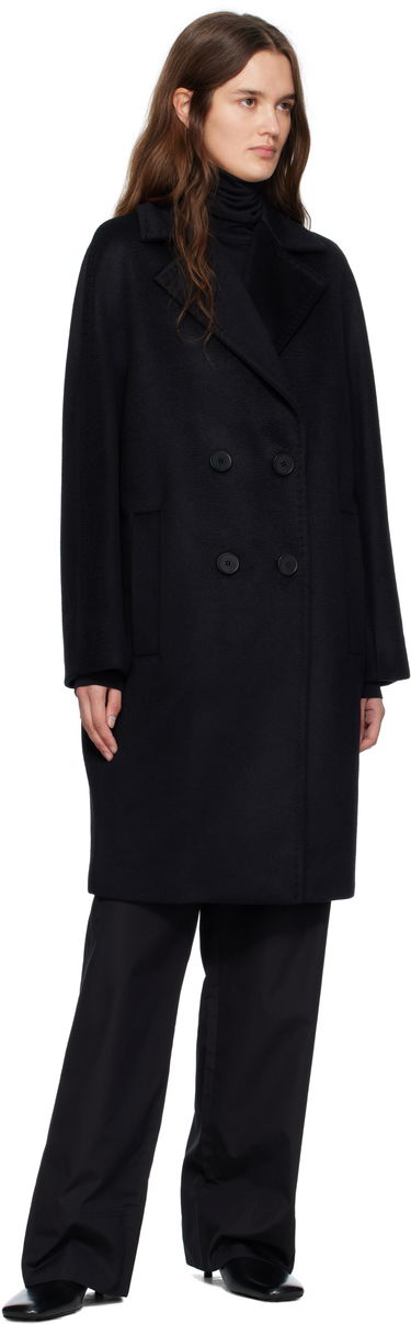 Kabáty Max Mara Max Mara Agenda Double-Breasted Coat Čierna | 2526016081600, 3