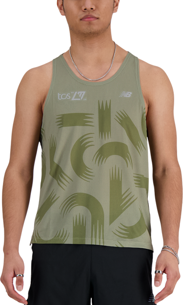 Tielko New Balance London Edition Printed Athletics Run Singlet Zelené | mt41297d-dek, 0