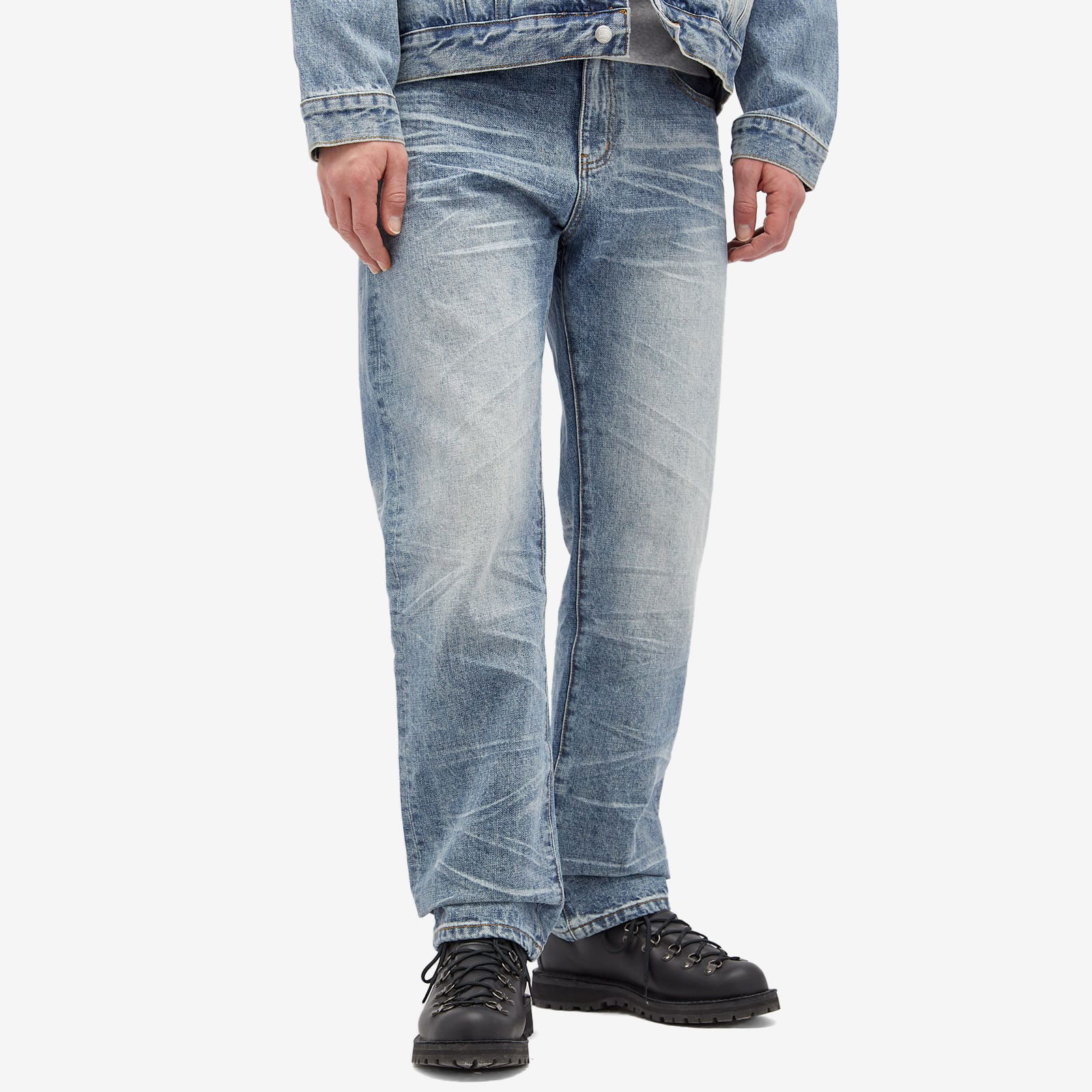 Duck Embroidered Denim Jeans in Heavy Wash