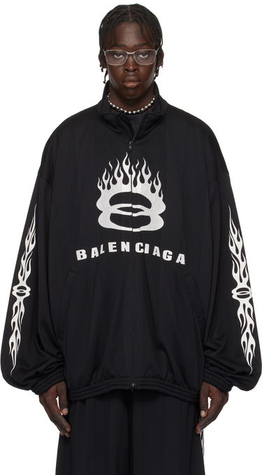 Vetrovka Balenciaga Striped Mesh Track Jacket Čierna | 794794 TQV38, 0