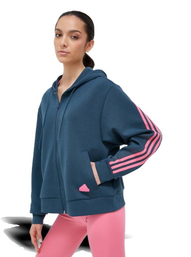 Mikina adidas Performance Future Icons 3-Stripes Full-Zip Hoodie Modrá | IL3048