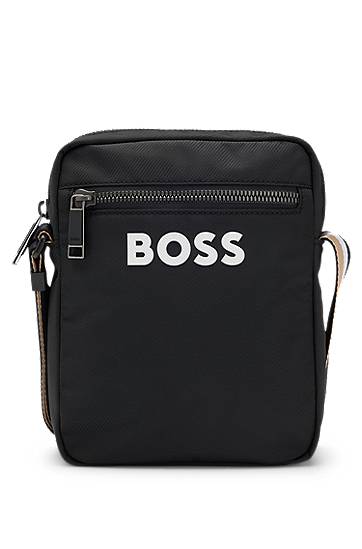 Taška cez rameno BOSS BOSS Crossbody Bag with Signature-Stripe Strap Čierna | 50511961, 0