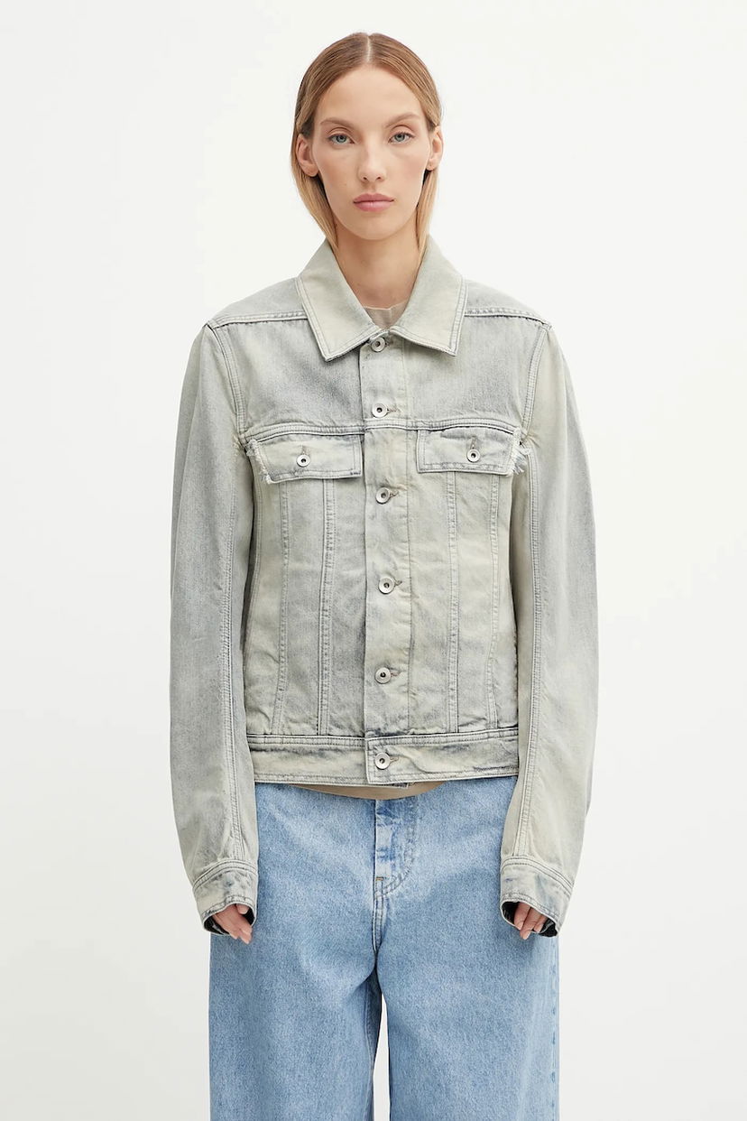 Bunda Rick Owens Rick Owens DRKSHDW Trucker Worker Denim Jacket Modrá | DS02E7701.DMP