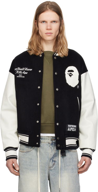 Bomber bunda BAPE A Bathing Ape Varsity Bomber Jacket Čierna | 001HJK701301N, 0