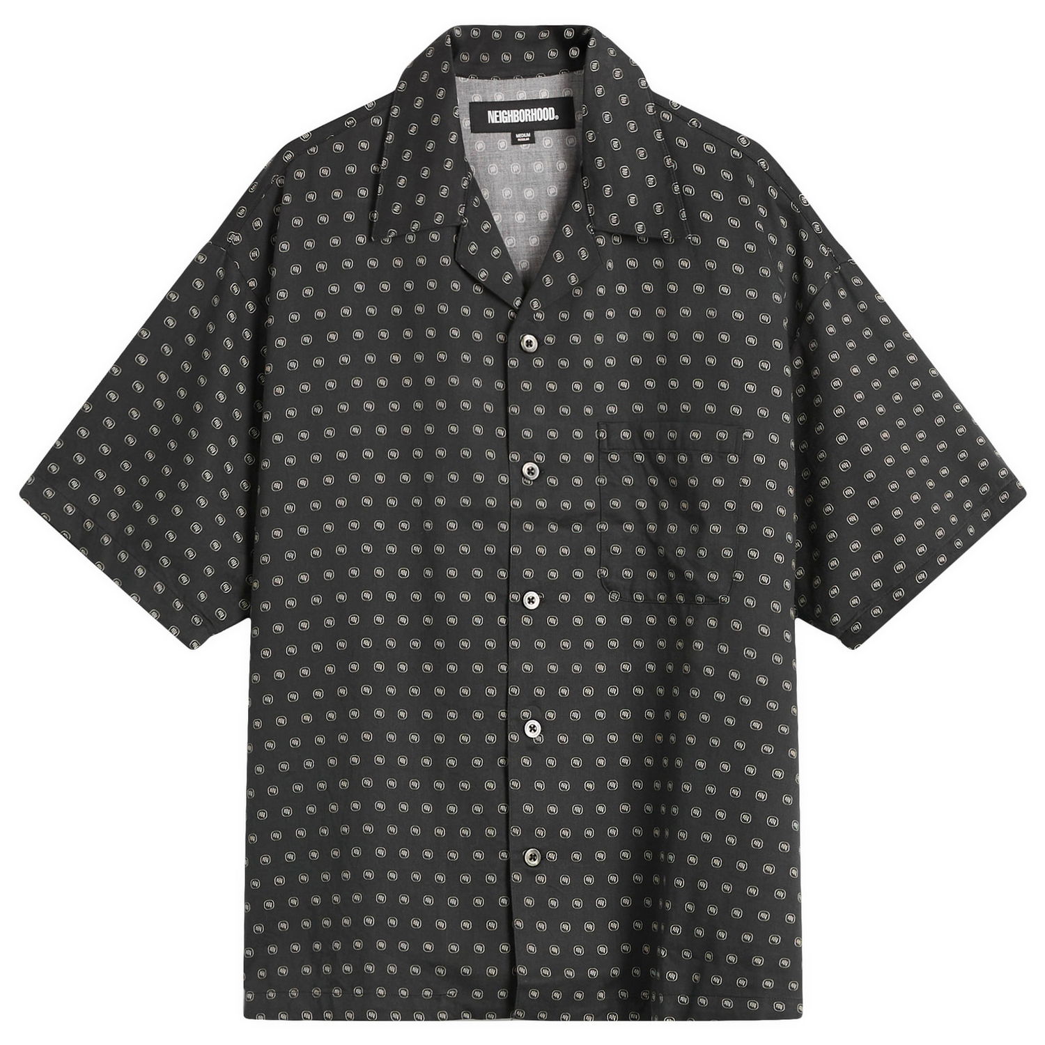 Košeľa Neighborhood Monogram Pattern Hawaiian Shirt, Size Large Čierna | 251TSNH-SHM11-BLK, 0